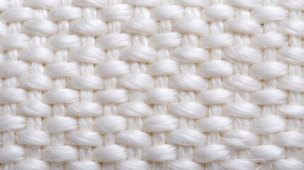 Close up view of synthetic woven fiber texture, showcasing soft and smooth white material. intricate pattern highlights craftsmanship and quality of fabric, evoking sense of elegance