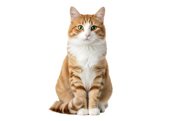 Obraz premium Ginger cat sitting against a black background.