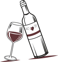 wine bottle and glass