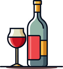 wine bottle and glass