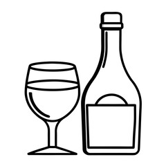 wine bottle and glass