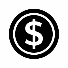 Obraz premium American Currency Dollar Coin Illustration in Black and White Graphic Style Symbol