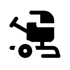 Harvester Agriculture and Farming Machinery Line Icons Set
