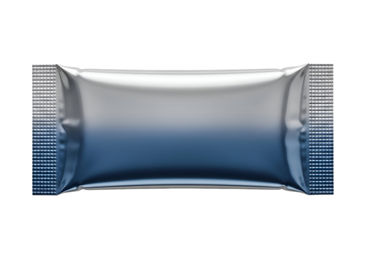 Metallic packaging for a snack or food product.