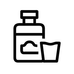 Mouthwash Oral Care and Hygiene Line Icons Set 2