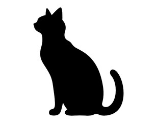 Simple Cat Silhouette Icon in Black

