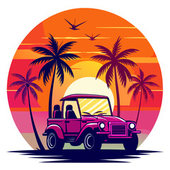 Tropic Trek – Vintage UTV Under Sunset Palms