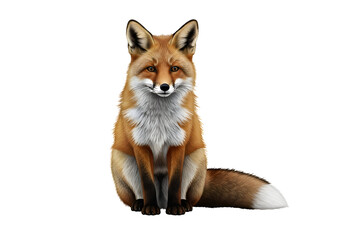 Obraz premium Detailed illustration of a seated red fox.