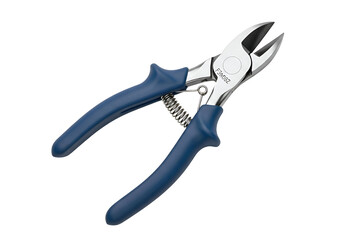Close-up of a pair of blue-handled nail clippers.