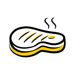 Steak Dish hand drawing icon for web and graphic design