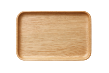 Rectangular light-brown wooden tray