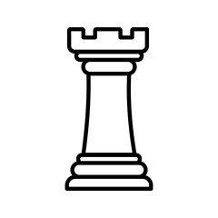  vector rook chess icon white on background