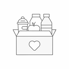 Minimal Food Donation Box Vector Icon.