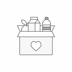 Minimal Food Donation Box Vector Icon.