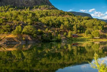 lake and mountains