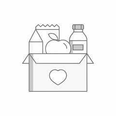Minimal Food Donation Box Vector Icon.