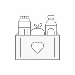 Minimal Food Donation Box Vector Icon.