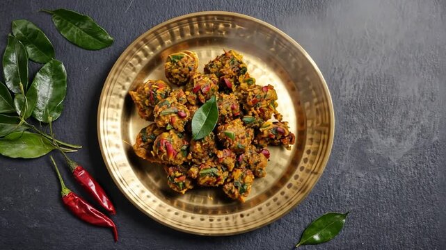 mutton liver fry kaleji masala indian recipe on warm background video