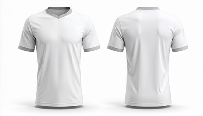 White t-shirt front and back mockup with blank background
