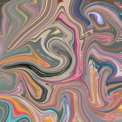 Colorful and energetic abstract fluid design with vivid rainbow-like swirls and dynamic shapes. Bold, artistic, and modern.