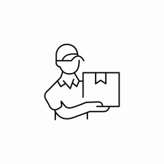 cardboard box deliver icon sign vector