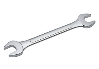 Metal adjustable wrench on a black background.