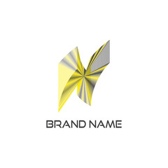Fototapeta premium Corporate vector logo with an abstract flower symbol, a creative business identity concept design
