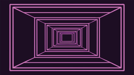 Obraz premium Pink geometric tunnel perspective abstract