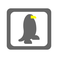 penguin with ice cube vector