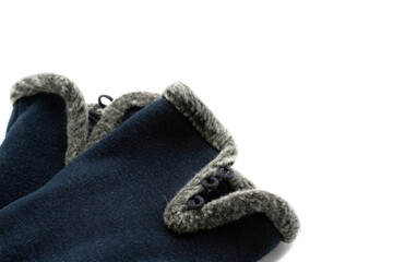 Wool mittens with fleece trim
