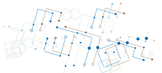 Abstract futuristic technology background. Technology background with crossed lines and dots. abstract blue background	

