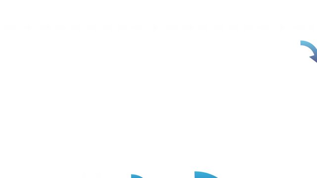 Blue Downward Arrows Looping Animation on White Background Showing Decrease or Negative Trend