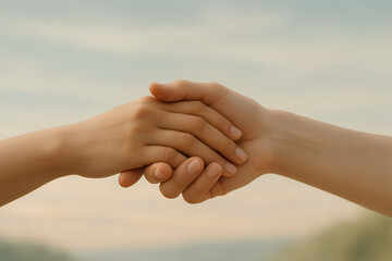 An Artistic Depiction of Two Hands Coming Together, Symbolizing Support, Compassion, and Mutual Care