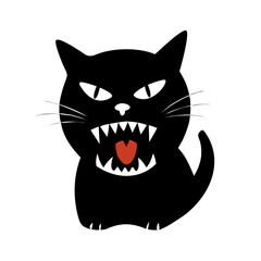 vector illustration of a black cat