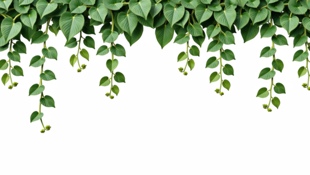 Lush green leaves hang gracefully, creating natural canopy. vibrant foliage adds refreshing touch to any setting, evoking tranquility and beauty