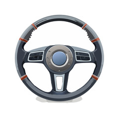 Modern car steering wheel illustration driving concept dashboard control vehicle part automotive technology transport system