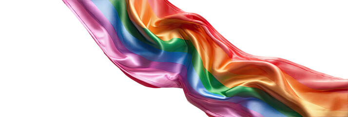 Rainbow Pride Flag in Flowing Fabric