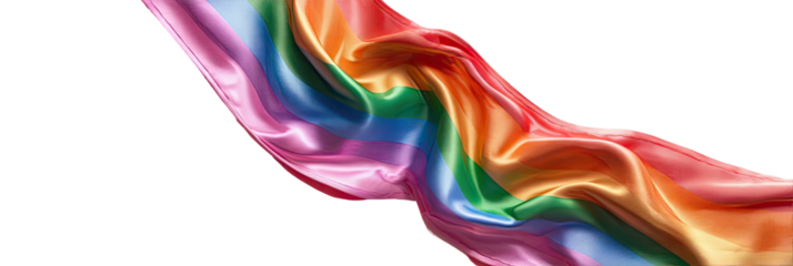 Rainbow Pride Flag in Flowing Fabric
