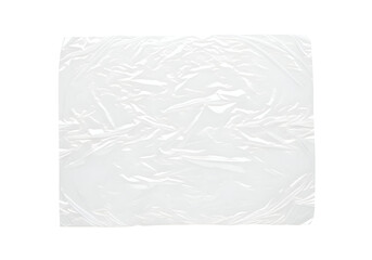 Wrinkled transparent plastic sheet.