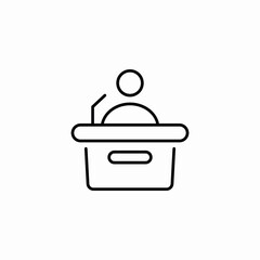 public speech desk icon sign vector