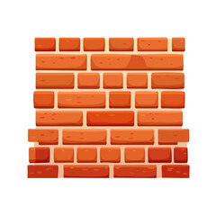 Obraz premium Cartoon brick wall texture detail Construction element Orange bricks surface