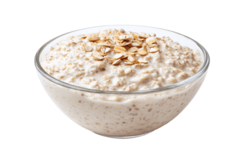 Creamy Oatmeal Isolated on White Transparent Background