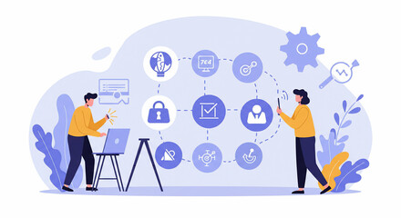 Fototapeta premium Teamwork and collaboration on data analysis project