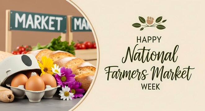 Celebrating national farmers market week with fresh produce and baked goods arrangement
