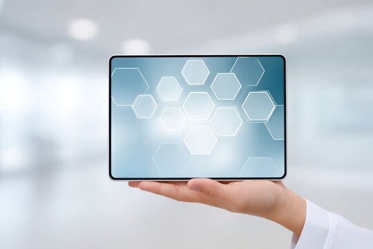 Smart tablet displaying interactive science simulation