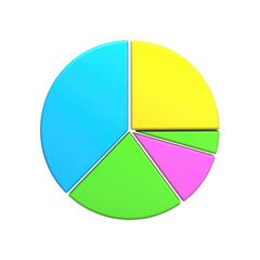 Pie Chart Illustrating Business Analytics Finance Data Or Marketing Strategy isolated on white and transparent background