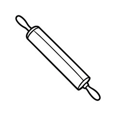 Illustration of a rolling pin on a clean white background