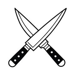 Sharp kitchen knives arranged on a clean white background