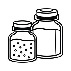 Spice jars arranged on a clean white background