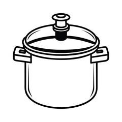 Modern pressure cooker illustration on white background
